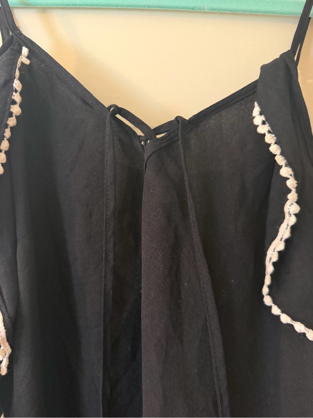 Trixxi Black Mini Dress with White Hem - Picture 3 of 4